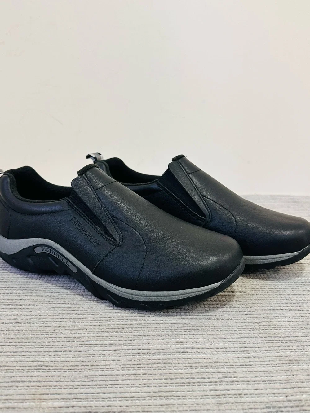 Merrell Jungle Moc Leather Black Kids Youth Size US 7M UK 6 EU 38 Slip On Shoes